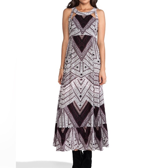 Free People You Made My Day Printed Dress in Frost Combo Sz 6 - Picture 1 of 9